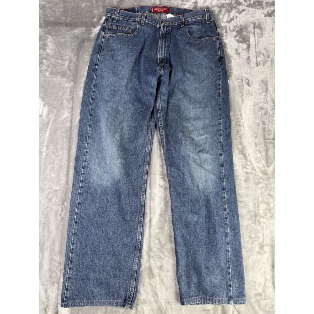 Vtg Levi 569 Loose Straight Jeans Mens 36x33 1/2 Tag 36x36 Blue Denim Cotton Y2K
